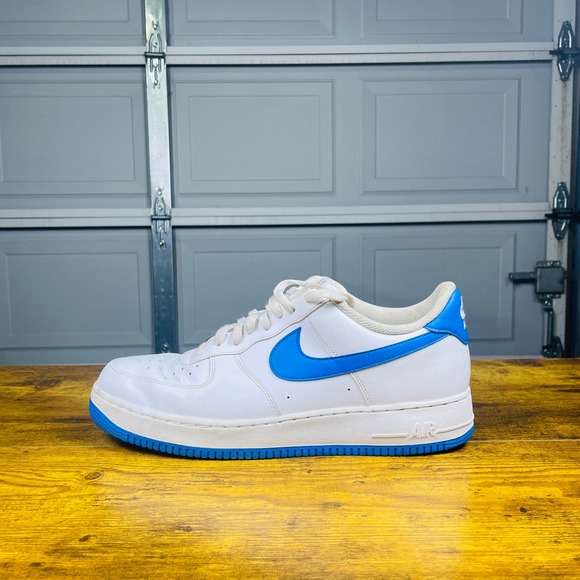 Nike Other - Nike Air Force 1 Low Mens 14 Photo Blue Good Leather Sneakers CJ1379-10